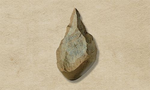 Hand Axe This multifunctional tool dates back to the Paleolithic period, which was discovered in Jeongok-ri, Yeoncheon-gun, Gyeonggi-do.