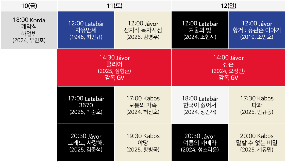 헝가리 한국영화제 상영작1